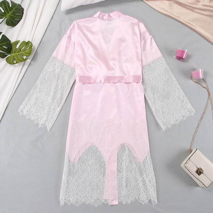 Bride Robe Lace Dressing Gown Set