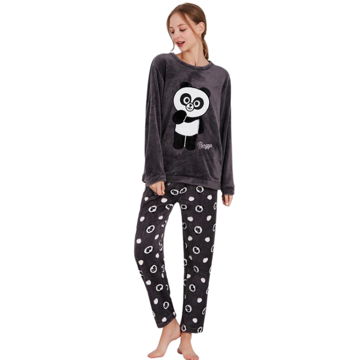 Warm Pajamas Cartoon Sets Animal Print Sleepwear Clothing