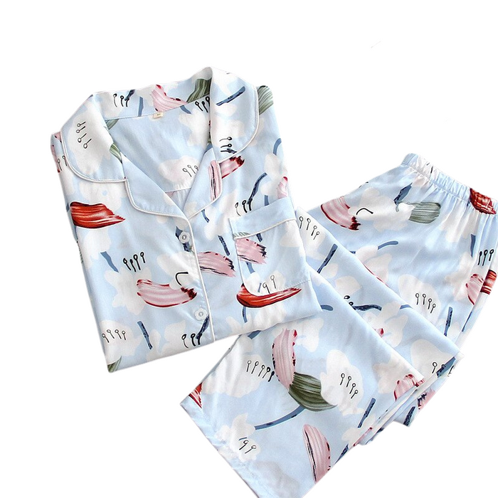 Women's Cotton Silk Pajama Set