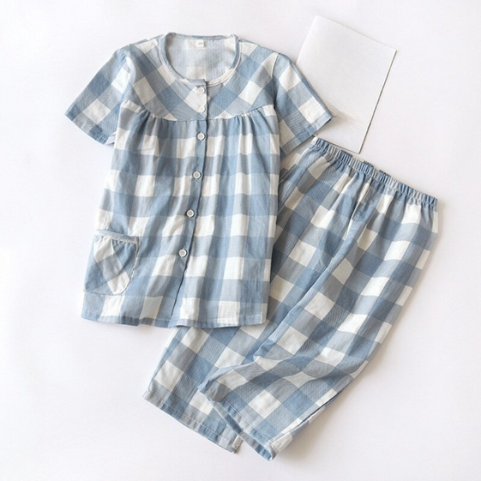 Cropped Trousers Pajama Set