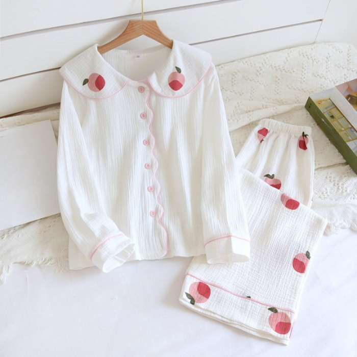 Doll Collar Style Pajama Suit