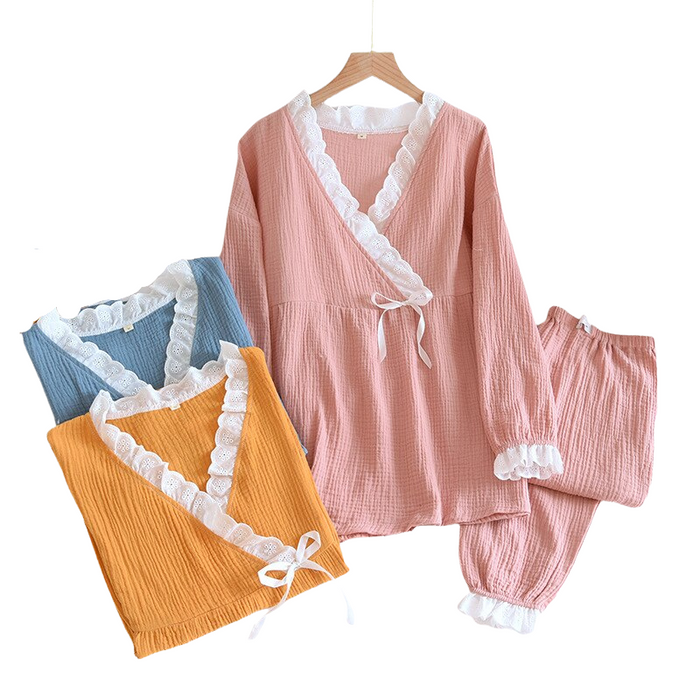 Japanese Style Maternity Cotton Pajama Suit