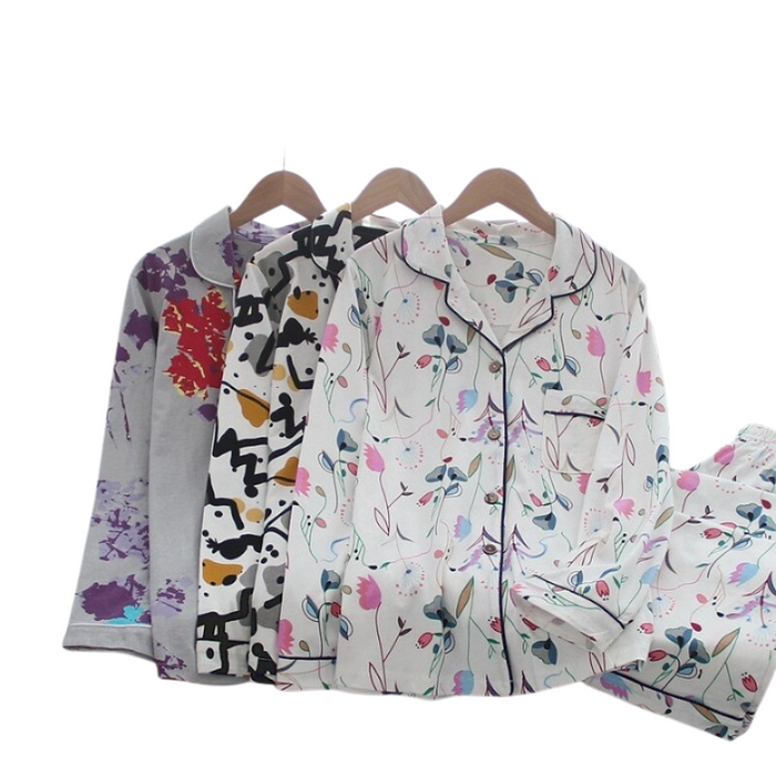 Floral Print Pure Cotton Pajamas Suit