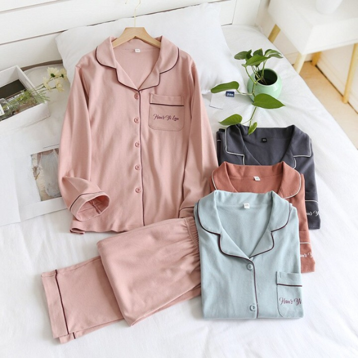 Long Sleeved Pajama Suit Set