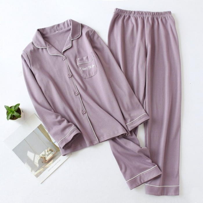 Long Sleeved Pajama Suit Set