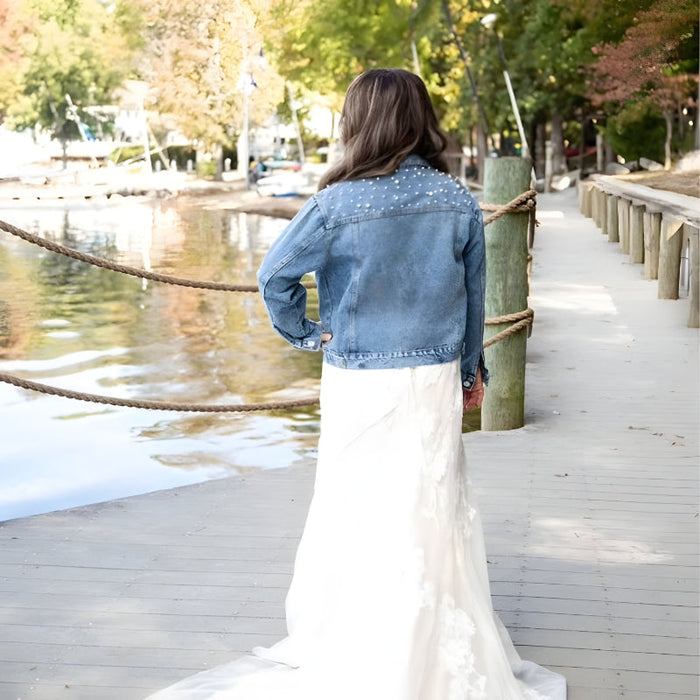 Custom Denim Pearl Jean Jacket