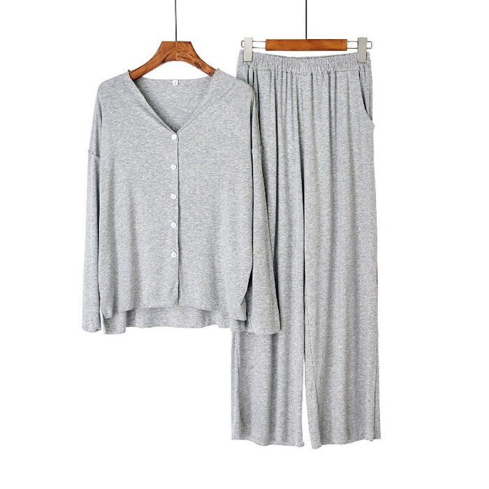 Cotton Long-Sleeved Pajamas Suit For Women