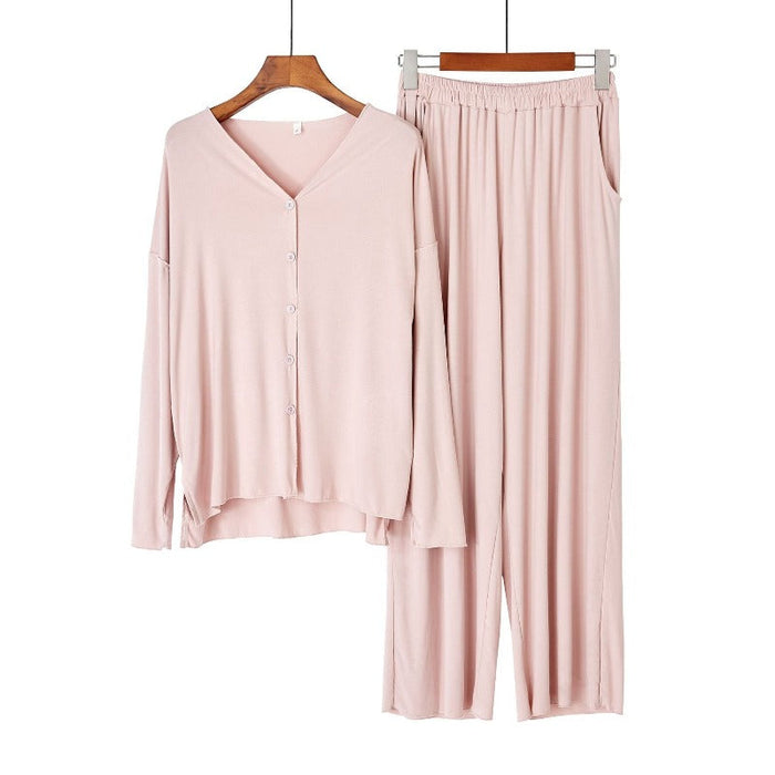 Cotton Long-Sleeved Pajamas Suit For Women