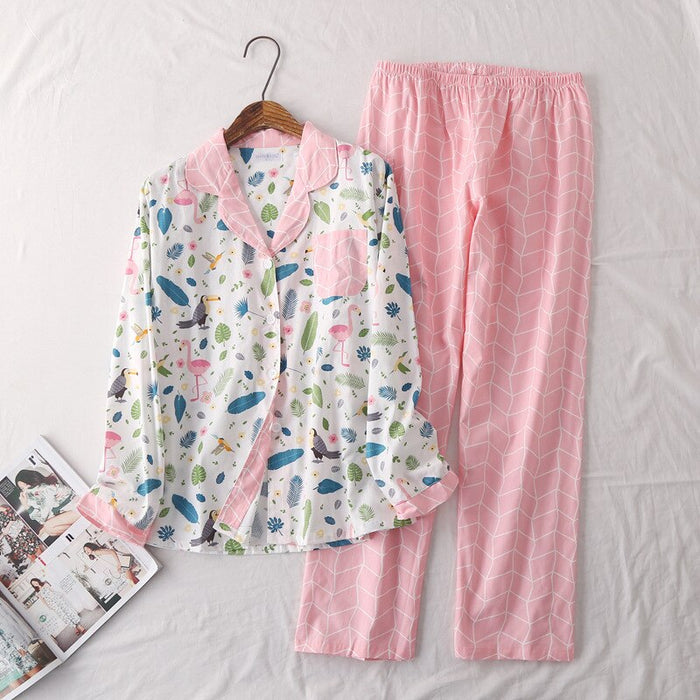 Long Sleeve Floral Pajama Suit