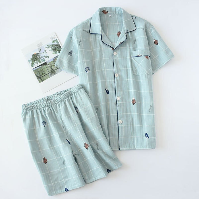 Summer Short Sleeved Pajama Suit