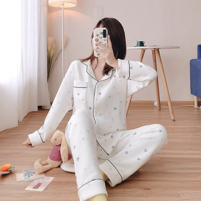 Cotton Long Sleeved Pajama Suit