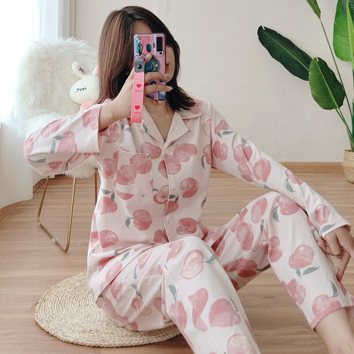 Japanese Style Floral Pajamas Suit Set