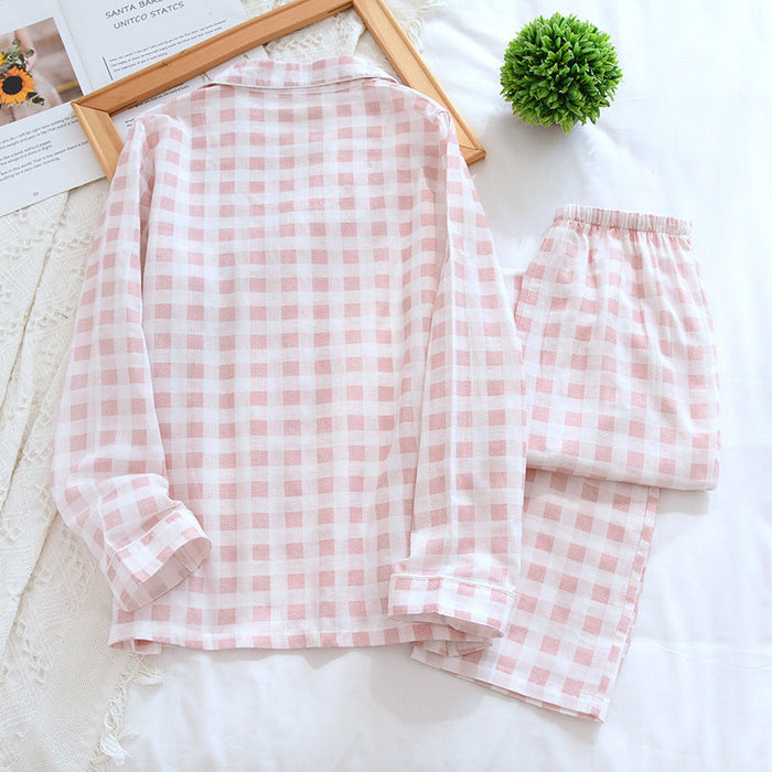 Long Sleeve Plaid Pajama Set