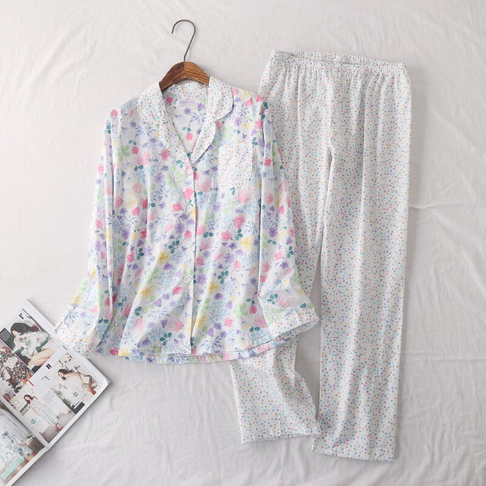 Long Sleeve Floral Pajama Suit