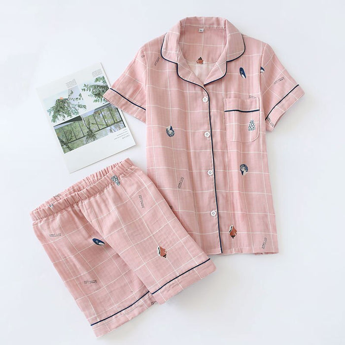 Summer Short Sleeved Pajama Suit