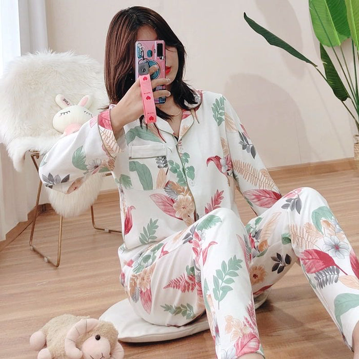 Floral Design Pajama Set