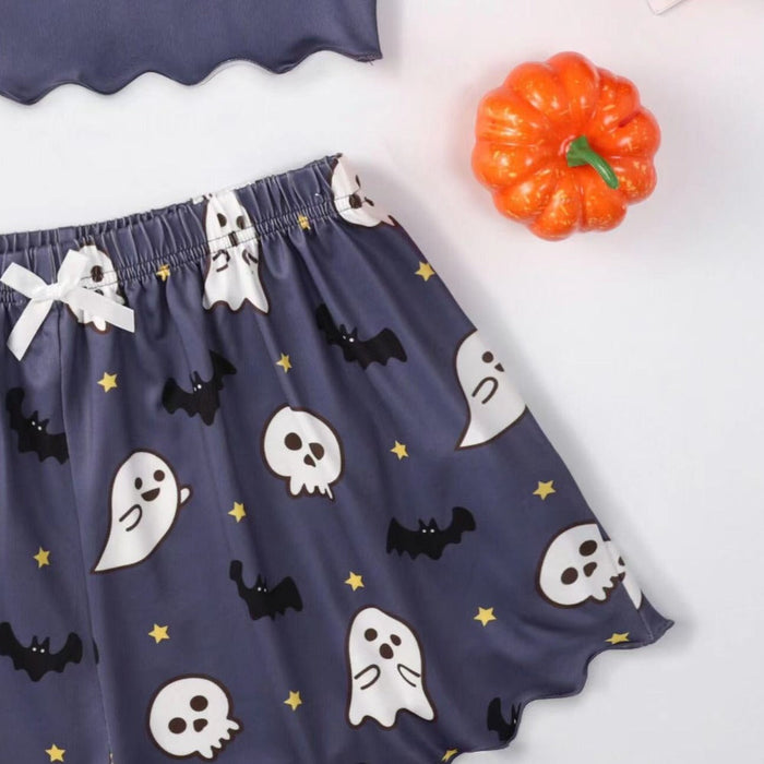 The Tricky Ghost Halloween Shorts Pajama Set