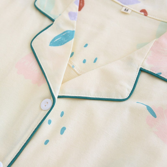 Pure Cotton Leaves Patterned Pajamas Suit