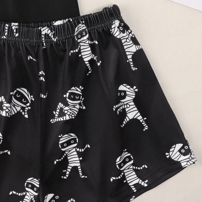 The Walking Mummy Halloween Shorts Pajama Set