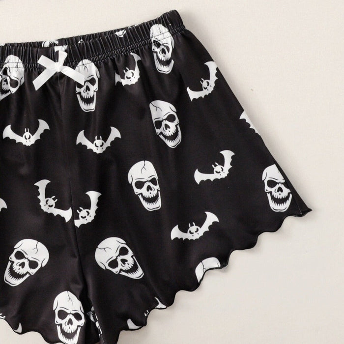 Smiling Skull Shorts Pajama Set