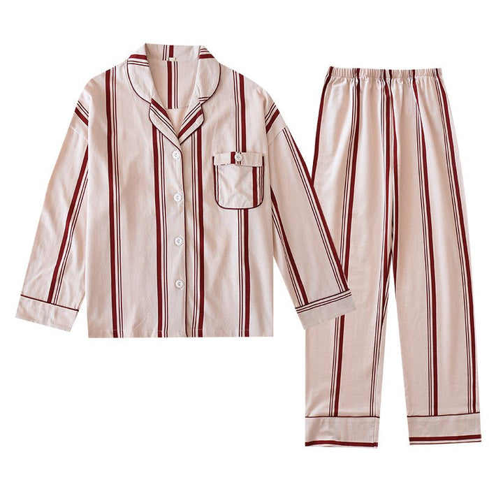 Wide Stripe Pajama Suit Set