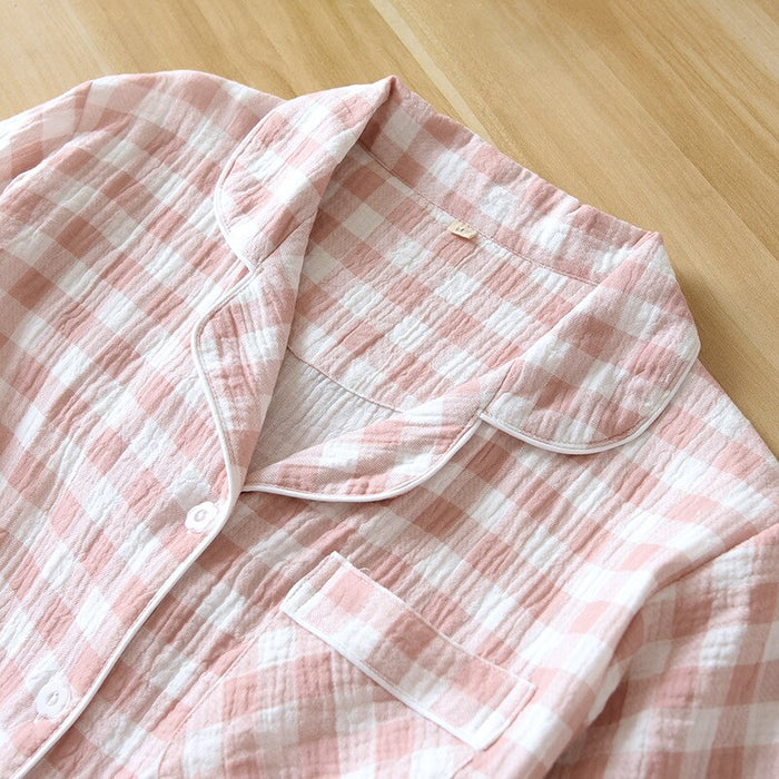 Japanese Plaid Pajamas Suit Set