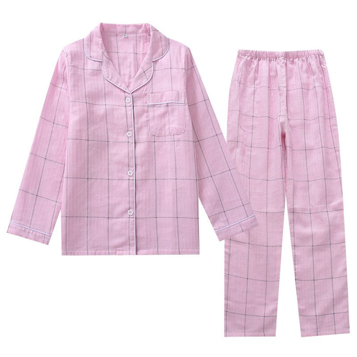 Casual Plaid Style Pajama Suit