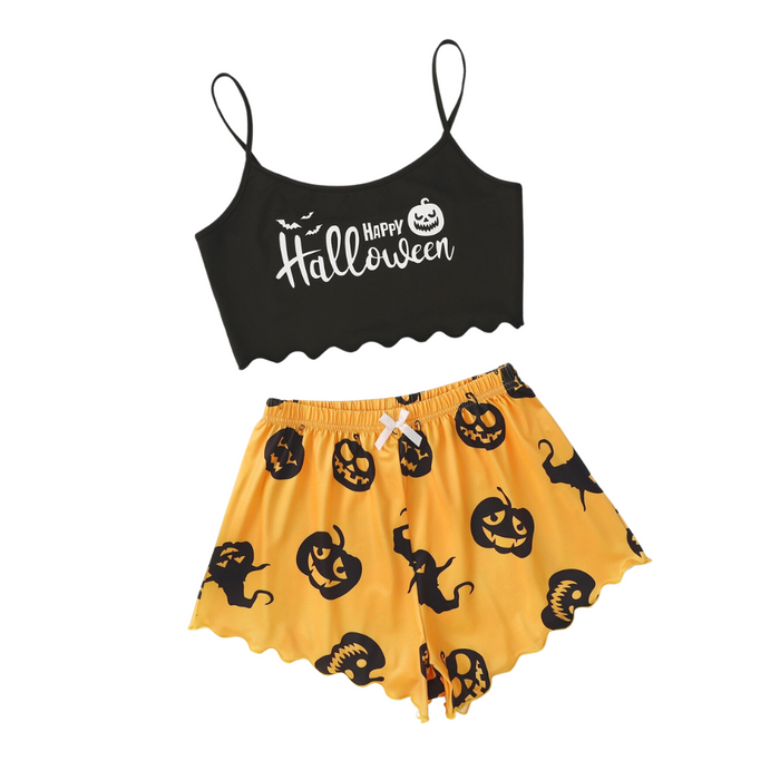 The Pumpkin Halloween Shorts Pajama Set