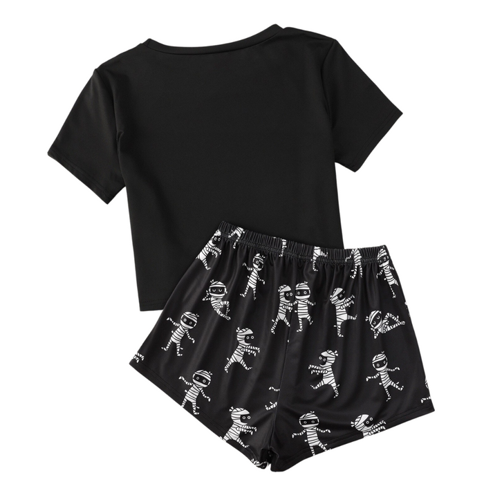 The Walking Mummy Halloween Shorts Pajama Set