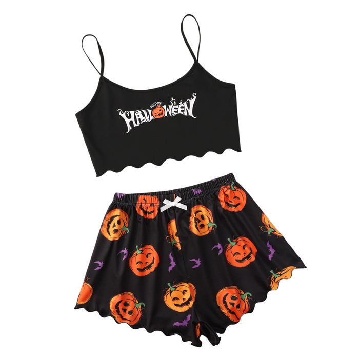 The Halloween Pumpkin Short Pajama Set