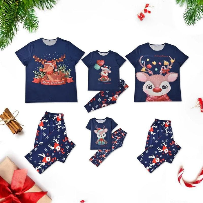 Cartoon Deer Matching Sleepwear Set