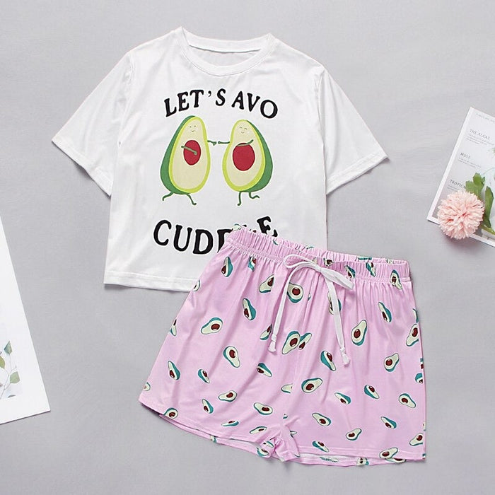 Printed T-shirts & Short 2 Piece Set