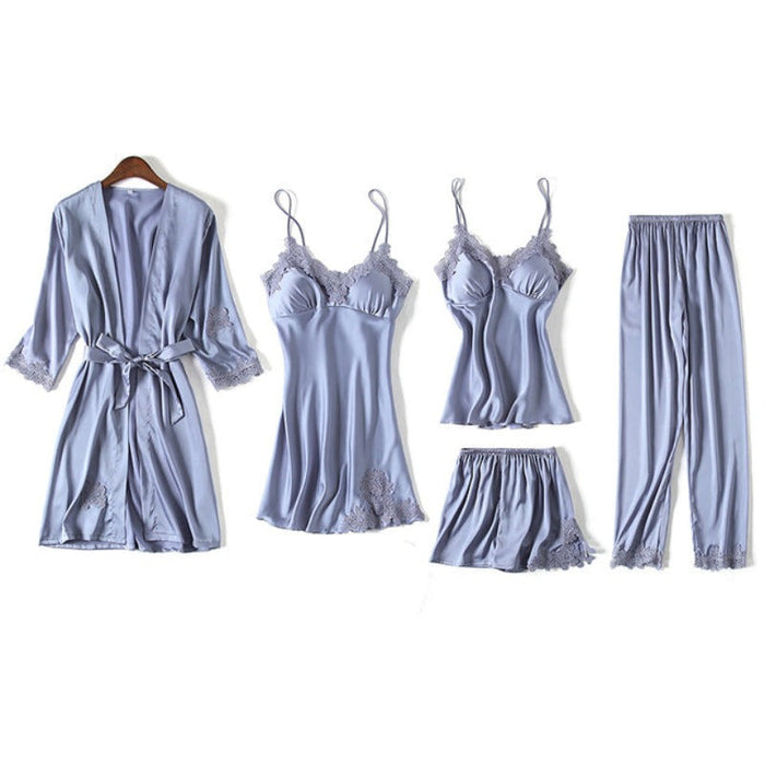 The 5 Piece Embroidery Lounge Pajama Set