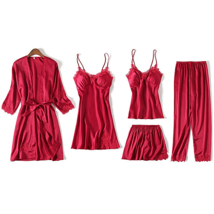 The 5 Piece Embroidery Lounge Pajama Set