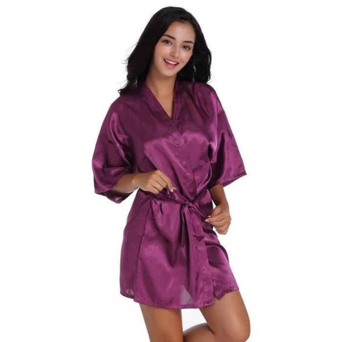 Solid Summer Robes With Belt Ladies