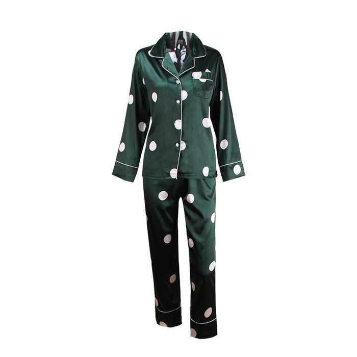 Polka Dot Print 2 Piece Pajamas Set Home Wear