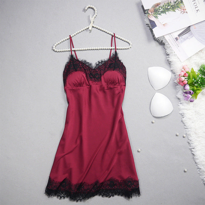 Women Sleeveless Nightgown Lace Mini Loungewear Dress — My Comfy Pajama