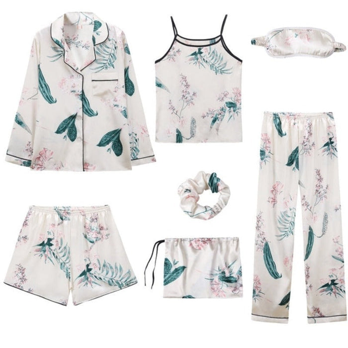 The 7 Pcs Printed Long Pajama Set