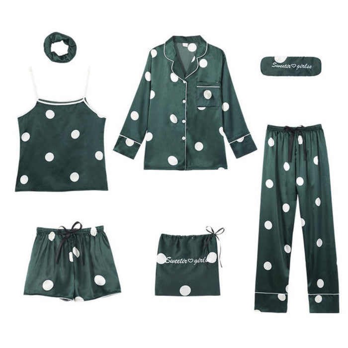 The 7 Pcs Printed Long Pajama Set