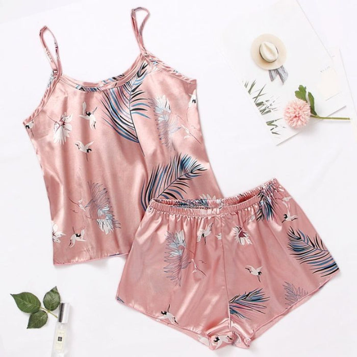 Floral Satin Shorts PJ Set