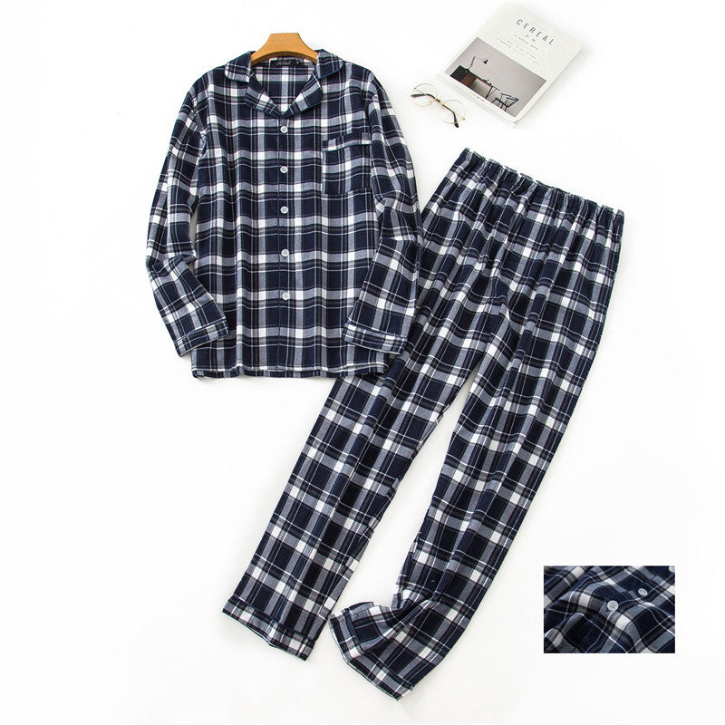 Men’s Plaid Button 2 Piece Pajamas Set Cotton Sleepwear — My Comfy Pajama