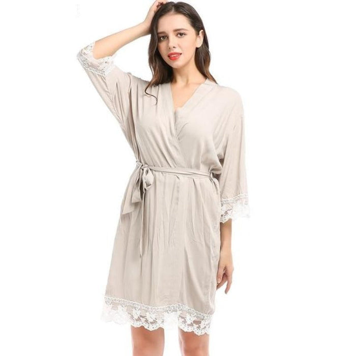 Summer Lace Patchwork Kimono Robes Nightwear For Women