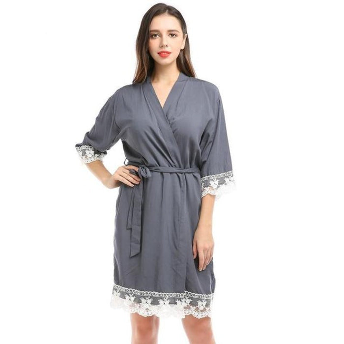 Summer Lace Patchwork Kimono Robes Nightwear For Women