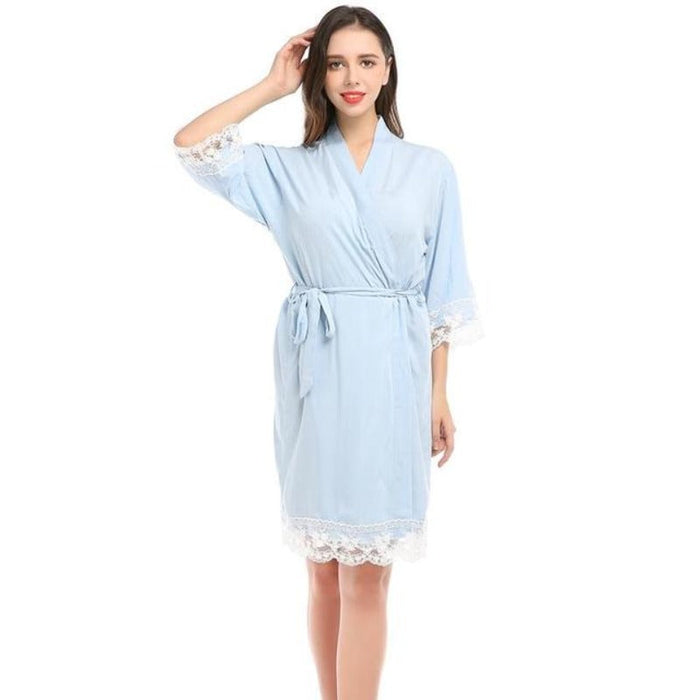 Summer Lace Patchwork Kimono Robes Nightwear For Women