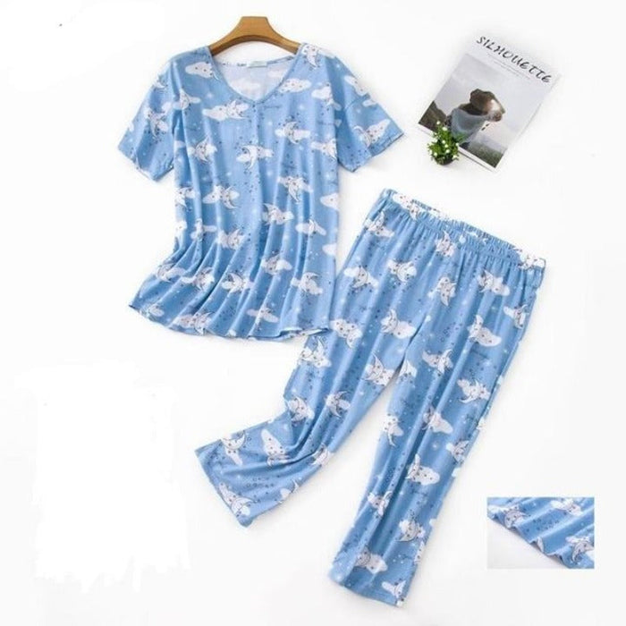 Women Cute Cartoon Pajama Set