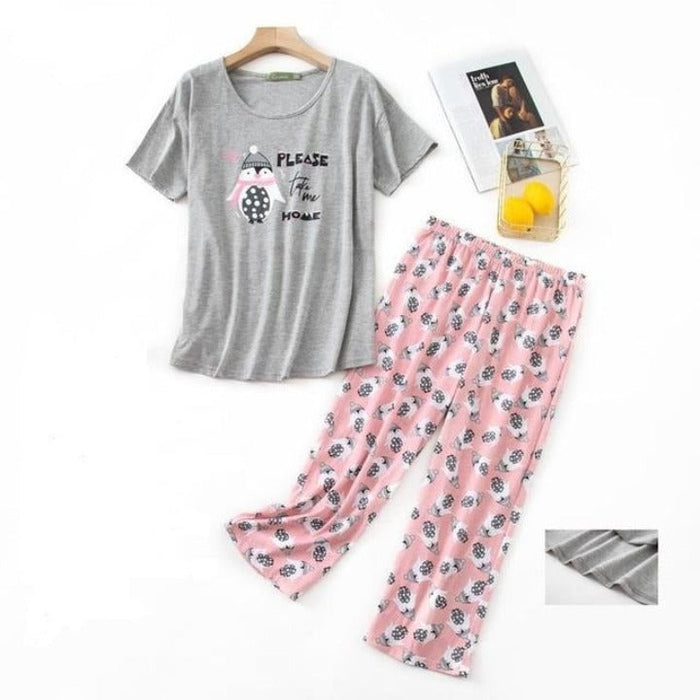 Women Cute Cartoon Pajama Set