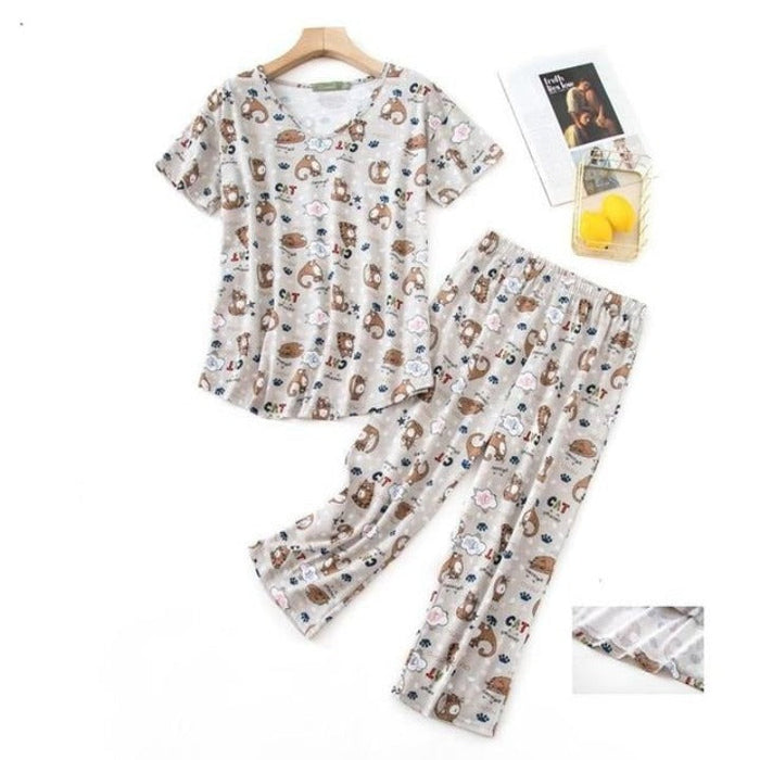 Women Cute Cartoon Pajama Set