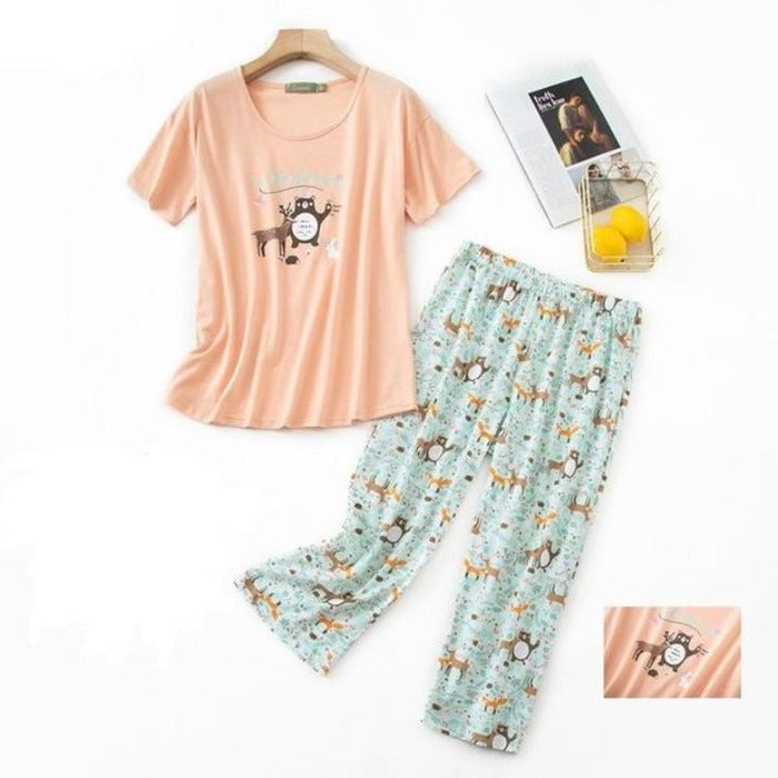 Women Cute Cartoon Pajama Set