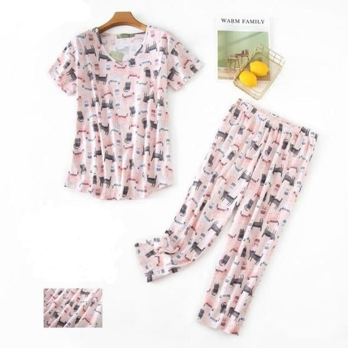 Women Cute Cartoon Pajama Set