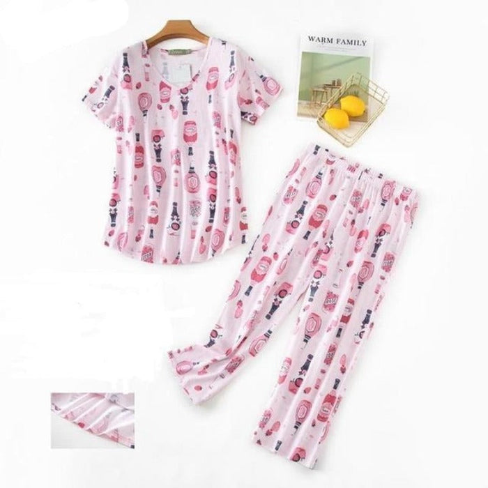 Women Cute Cartoon Pajama Set